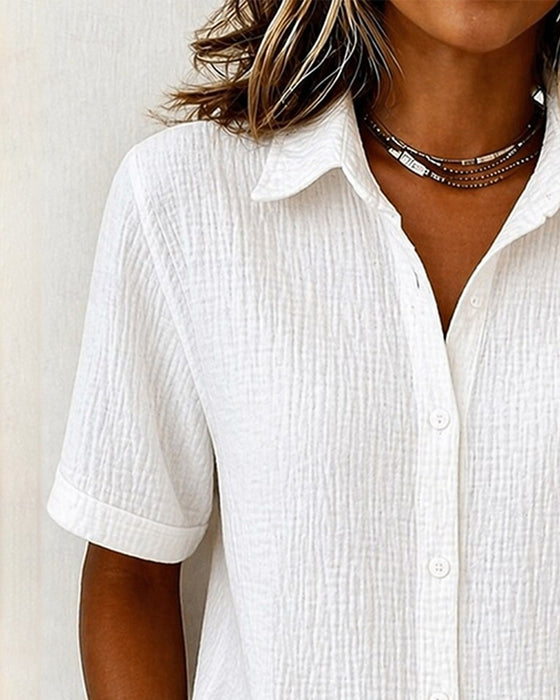 Chemise À Manches Courtes Et Col