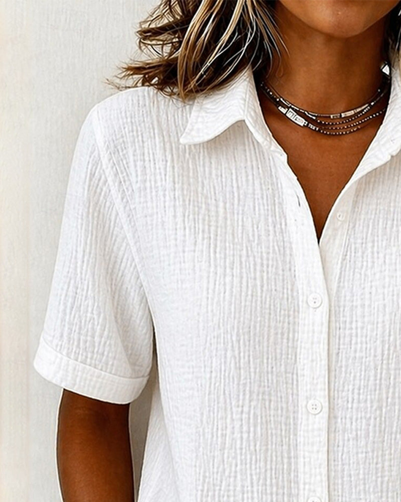 Chemise À Manches Courtes Et Col