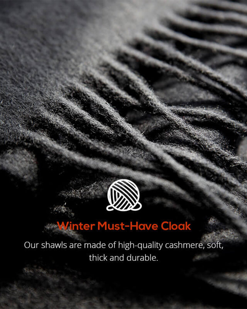 Cape À La Mode Épais Col En Fourrure Écharpe