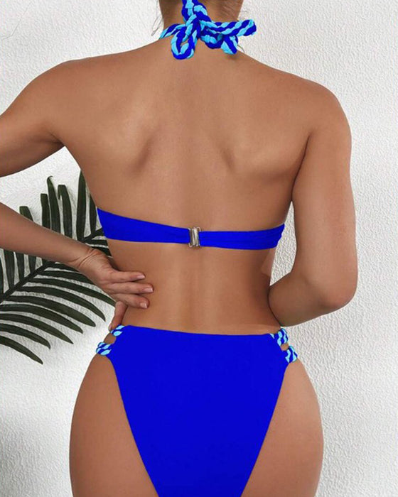 Ensemble bikini dos nu bloc de couleur