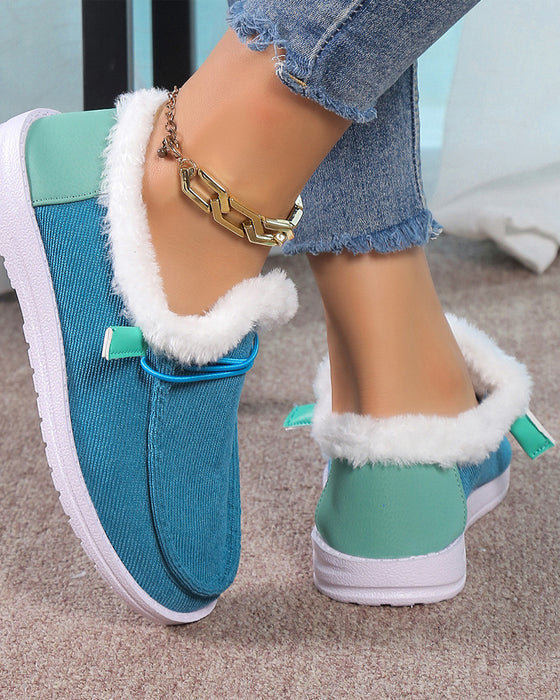 Chaussures en coton chaud épaissi de couleur unie