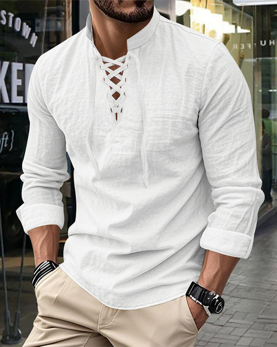 Chemise Homme Décontractée De Couleur Unie – Classique, Confortable & Polyvalente À Associer 👔