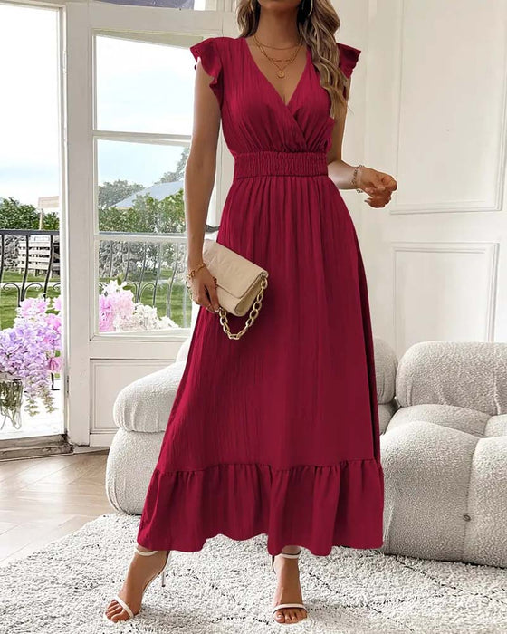Robe Col Uni Taille Cintrée