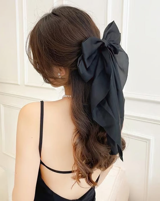 🔥 Grand Nœud Pince À Cheveux Pour Femme – Accessoire De Queue De Cheval Pour Mariage & Quotidien Avec Longue Queue