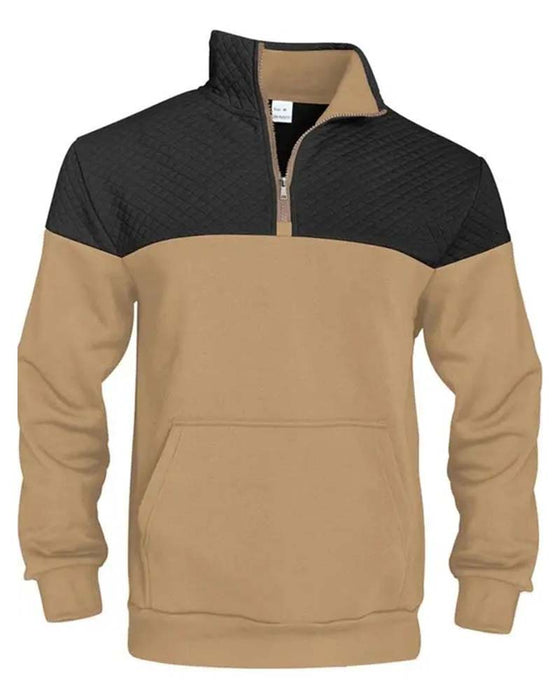Sweat Homme Bloc De Couleur Revers Fermeture Éclair