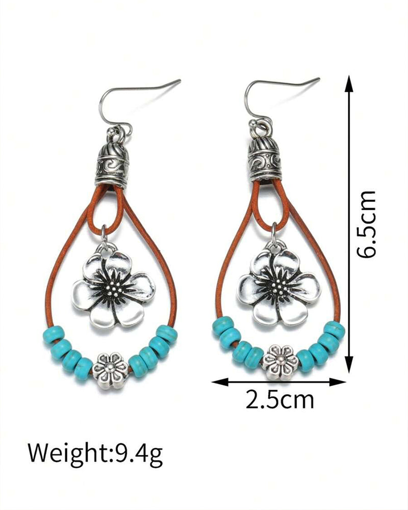 Boucles D'oreilles Pendantes Style Bohème Coloré Vintage Perlé