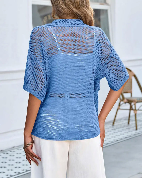 Cardigan Revers Creux Maille
