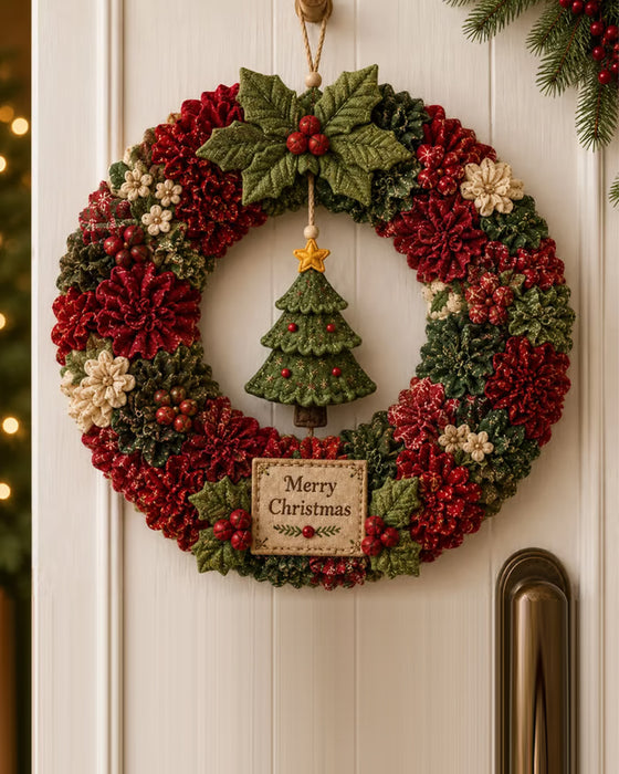 ❄️🎄 Kit De Création De Couronne 3D En Tissu À Piquets