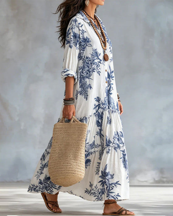 Robe Décontractée Imprimée À Revers