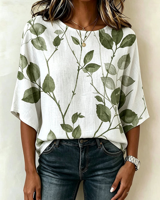 Blouse Lâche Lavage À L'Encre