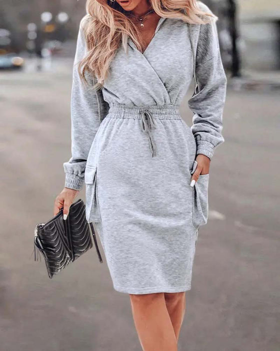 Robe Élégante Capuche Poche