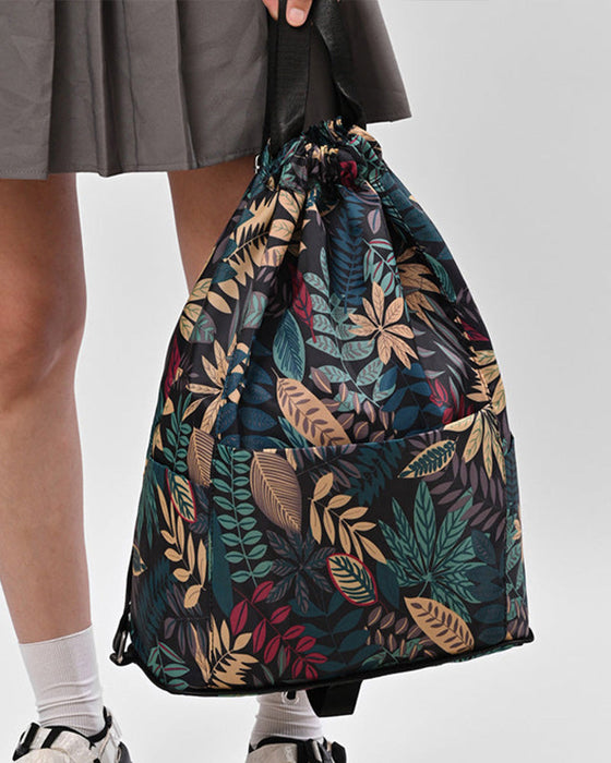 Sac à bandoulière avec cordon de serrage de style ethnique