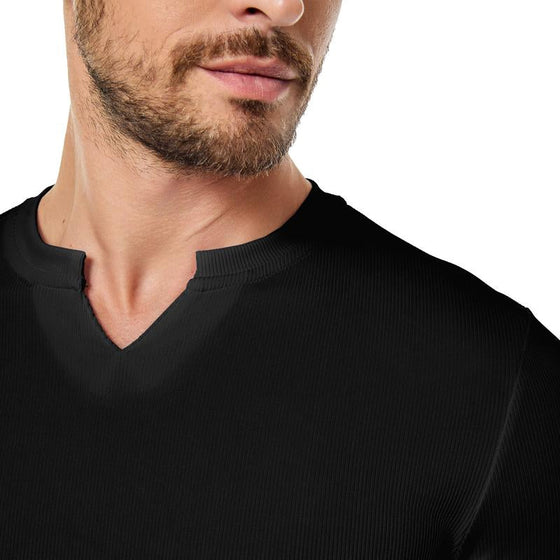 Chemise Homme Slim Fit Col V Longline Muscle