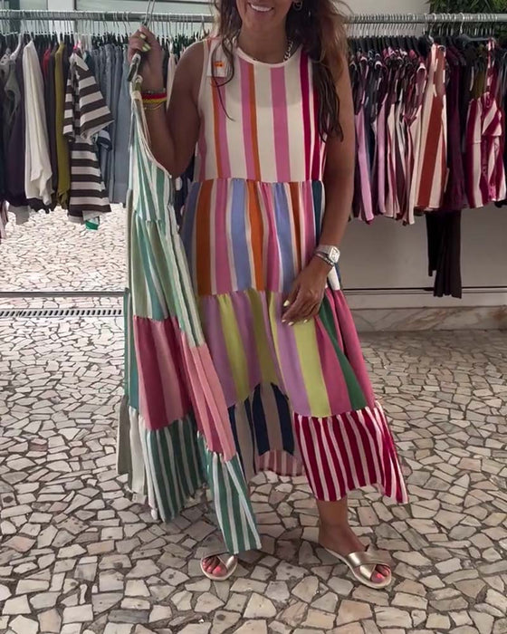 Robe Sans Manches Col Rond