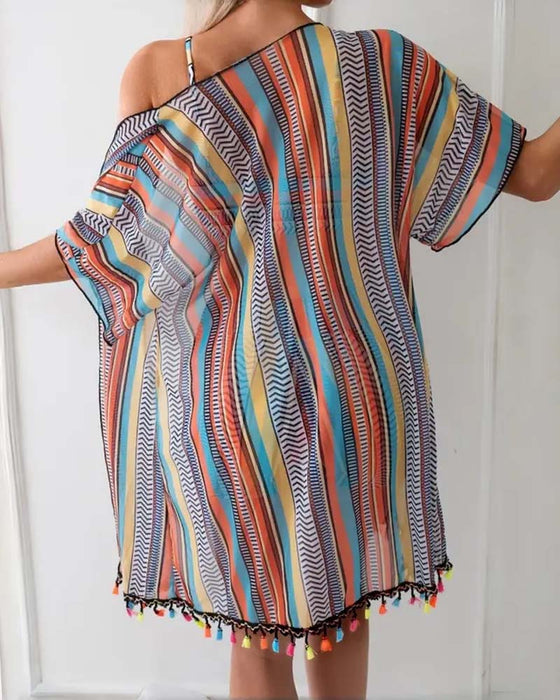 maillot de bain trois pièces bikini imprimé vacances