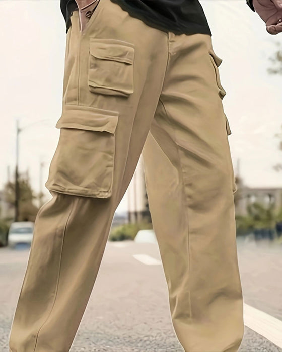 Pantalon Homme Multi-Poche Jambe Droite Cargo