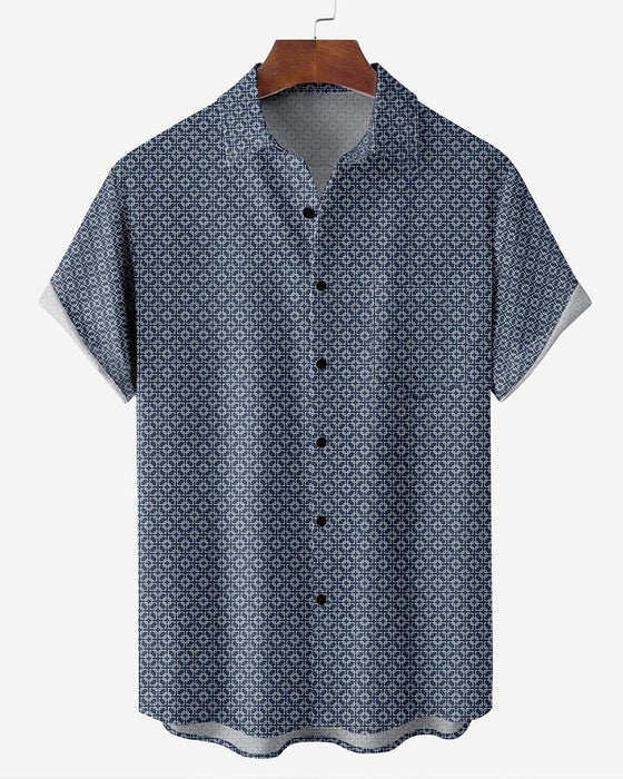 Chemise Col Imprimé Intégral Petit Géométrique