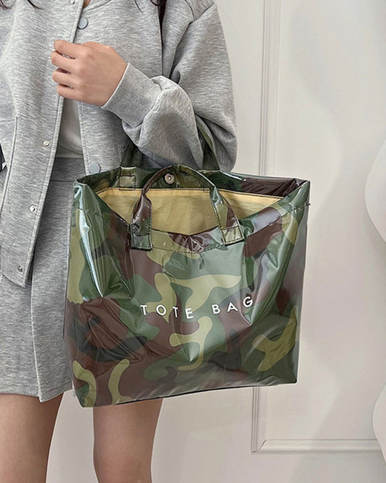 Sac Cabas Femme Camouflage Et Imprimé Feuille