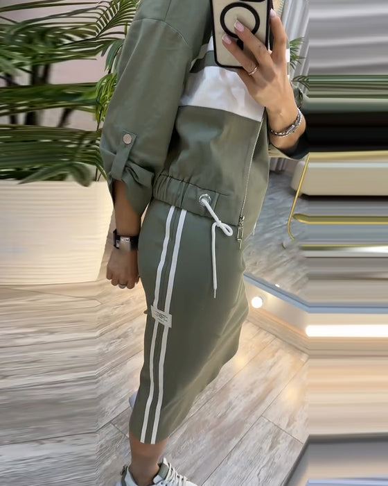 Ensemble veste décontractée sans manches et robe