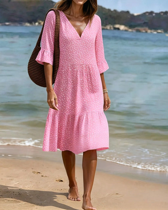 Robe Petit Pois Volant Manche