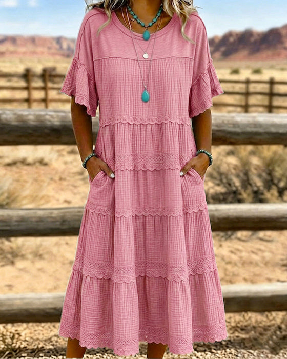 Robe Manche Courte Poche Longue