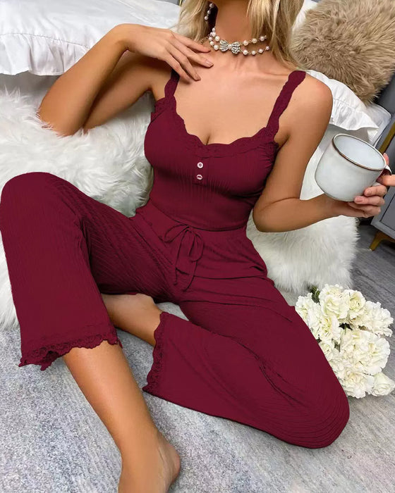 Ensemble Deux‑Pièces Taille Mi‑Haute Sans Manches