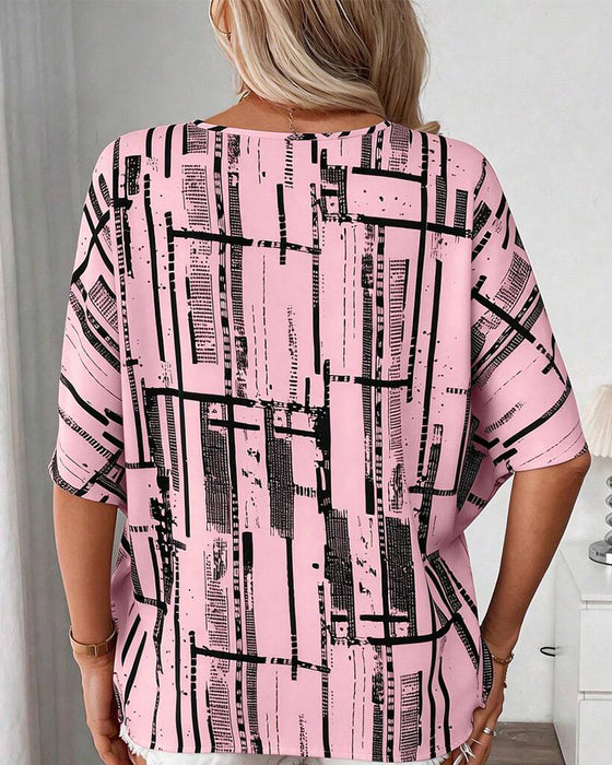 Blouse Col V Ligne Manche Chauve-Souris