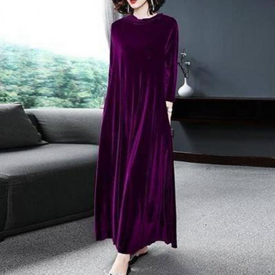 Robe en velours à manches longues