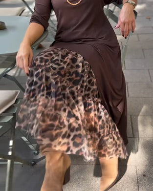 Jupe Casual Imprimé Léopard Polyvalent