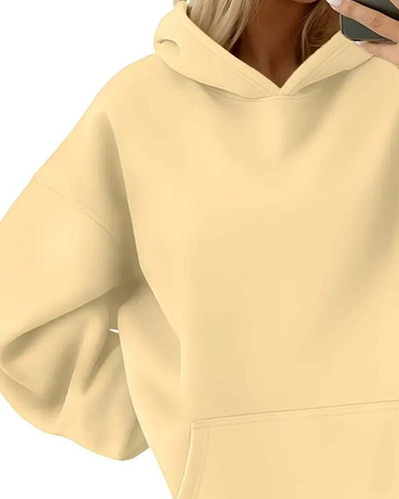 Hoodie Unie Manche Longue Décontracté