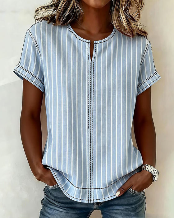 T-Shirt Simple Designer Rayé