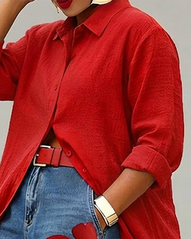 Robe Chemise Élégante À Manches Longues