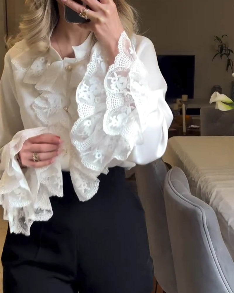 Blouse Élégant Design À Volants