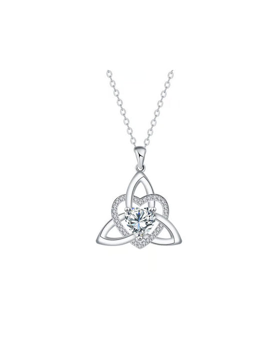 Collier Cœur Nœud Trinitaire Celtique Pierre De Naissance ✨ Pendentif Cœur Nœud Trinitaire Celtique Pierre De Naissance