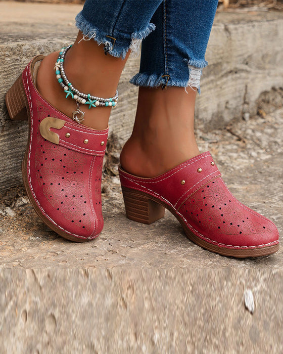 Sandales Bout Fermé Talon Bloc Enfilage