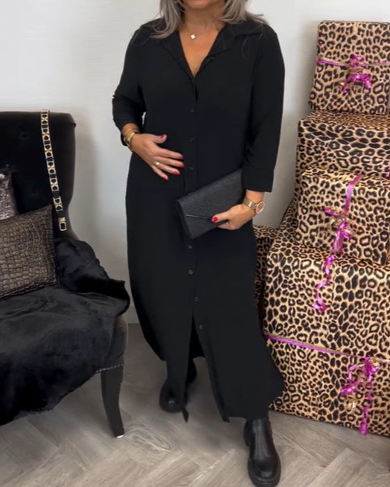 Robe avec boutons et col V