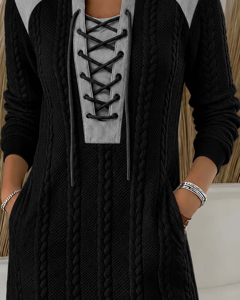 Robe Attacher Mode Bloc De Couleur