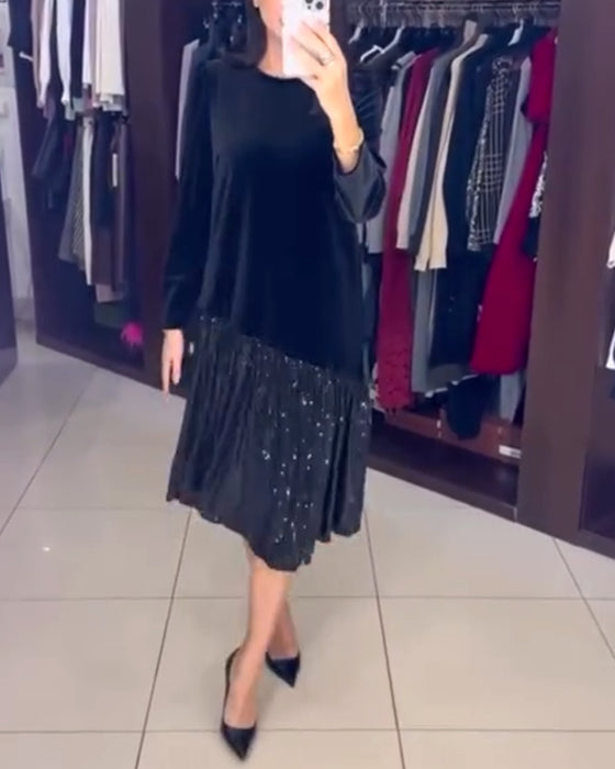 Robe à paillettes au tempérament décontracté