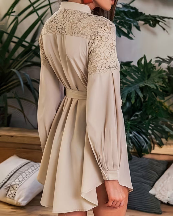 Robe Patchwork De Dentelle À La Mode