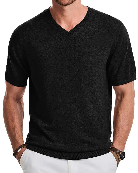 Pull Mini Col V Décontracté Unie
