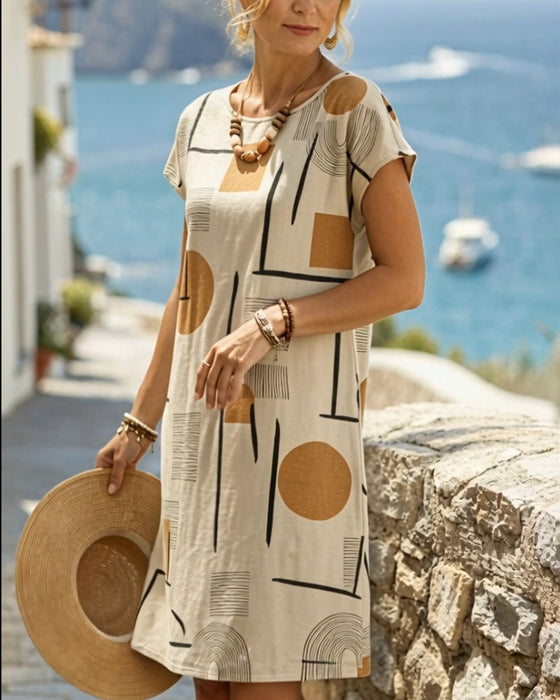 Robe Géométrique Imprimé Ample T-Shirt