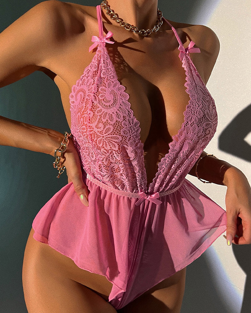 Lingerie Sexy Une Pièce À Fines Bretelles