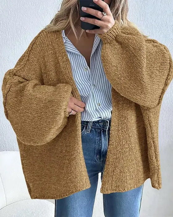 Manteau Unie Coupe Lâche Pull