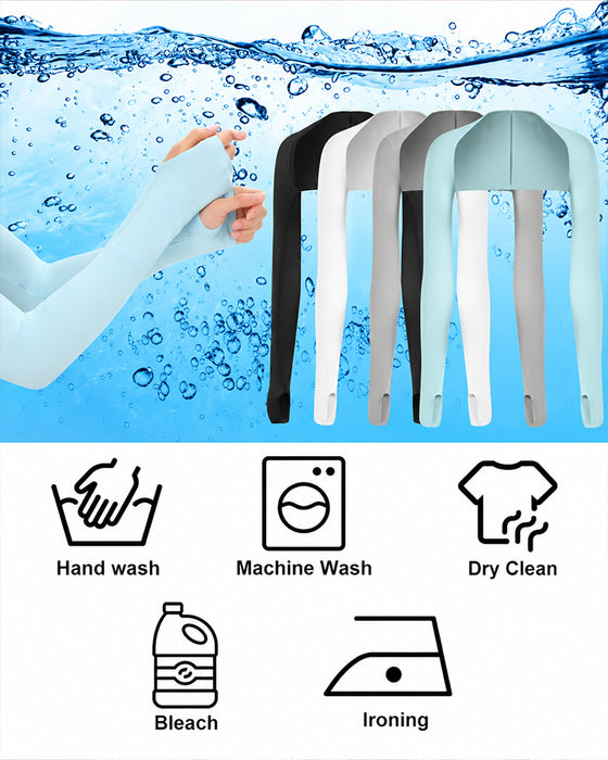 Manches De Protection UV Rafraîchissantes 4 Pièces Pour Femme Avec Trous Pour Les Pouces