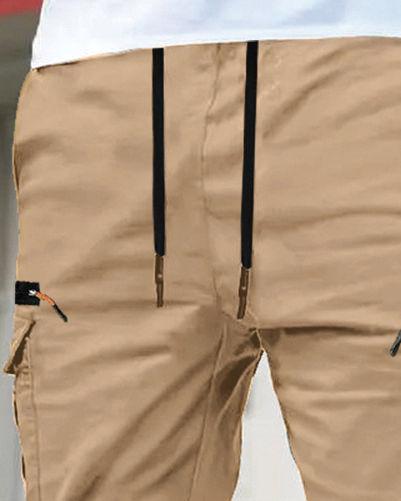Pantalon Homme Poignet Élastique Unie Décontracté