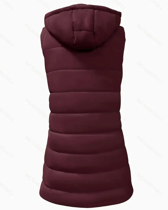 Gilet Manteau À Capuche Mi-Long