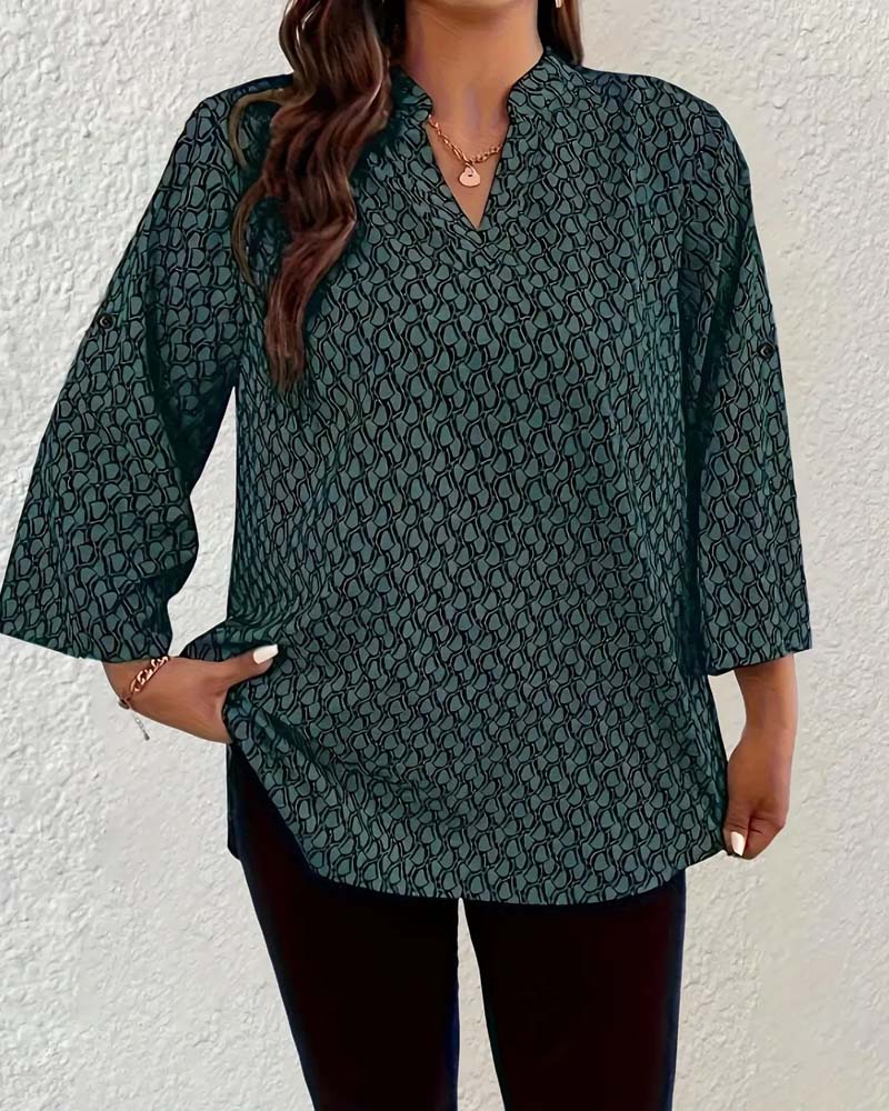 Blouse Col En V Élégant Sophistiqué Bohémienne
