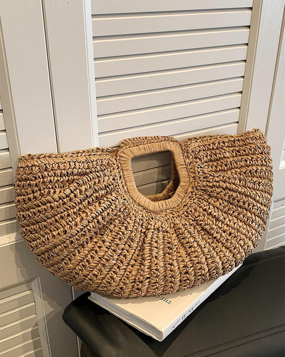 Sac En Forme De Lune Paille