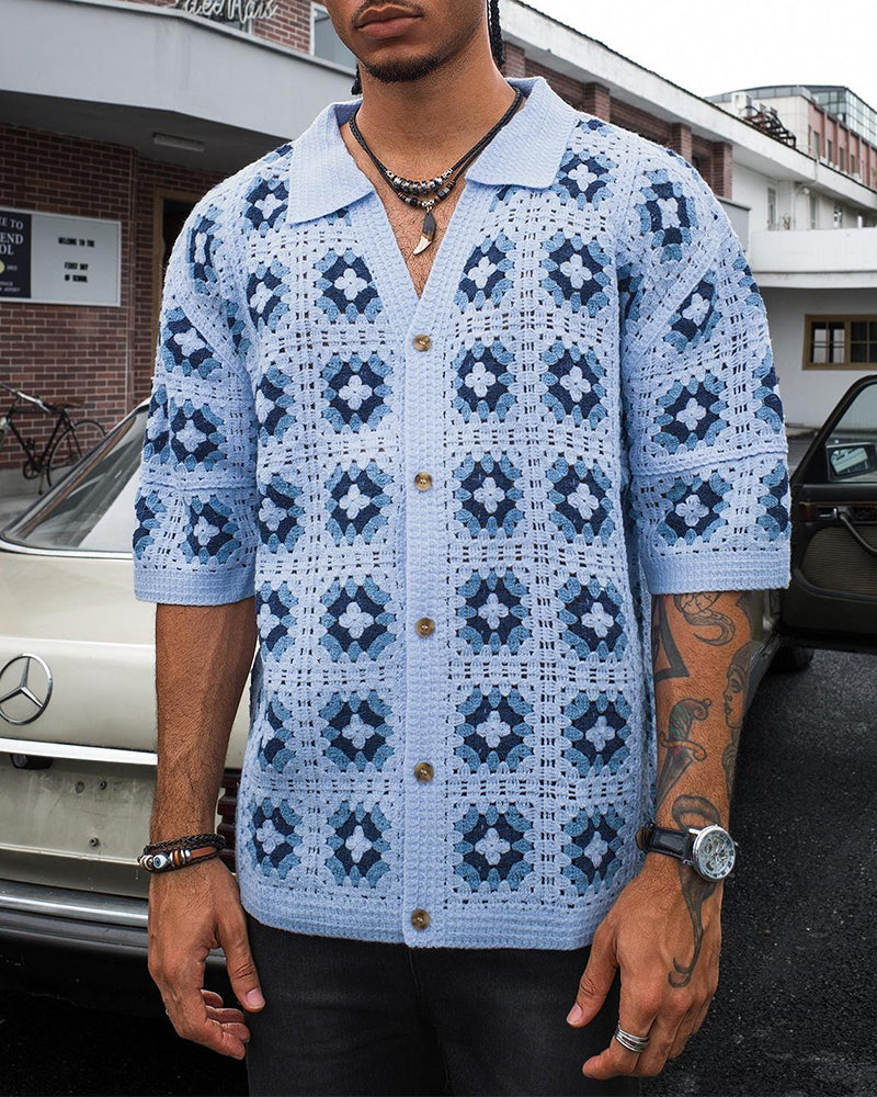 T-Shirt Col En V Découpé Imprimé Chemise