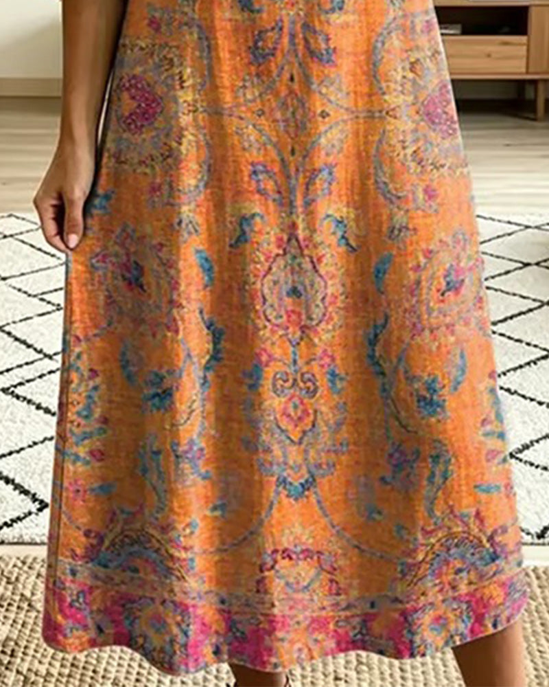 Robe Vintage Col En V Imprimé Floral